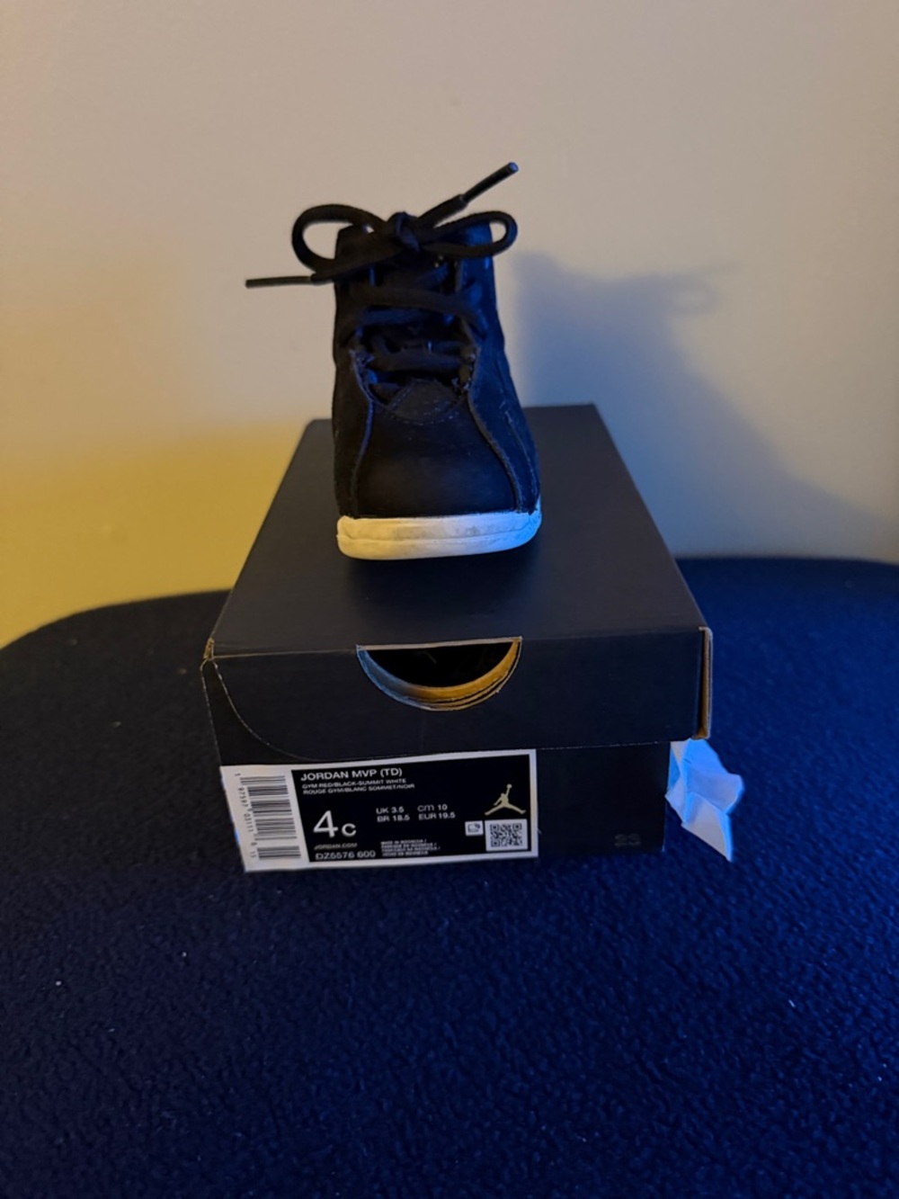 Jordan Toddler Black Sneaker with White Sole